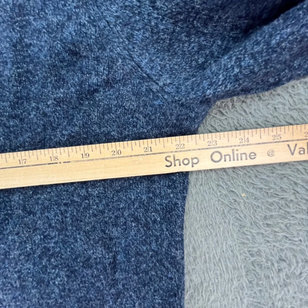 J Crew Men's 100% Lambswool‎ 1/4 Zip Sweater Dark Heather Blue Size M